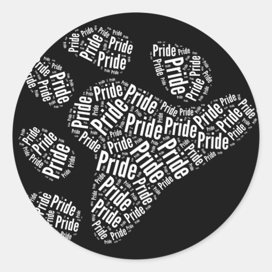BEER PRIDE PAW PATTERN - WHITE.PNG RONDE STICKER (Voorkant)