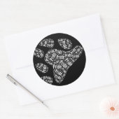 BEER PRIDE PAW PATTERN - WHITE.PNG RONDE STICKER (Envelop)