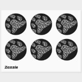 BEER PRIDE PAW PATTERN - WHITE.PNG RONDE STICKER (Vel)