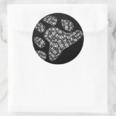 BEER PRIDE PAW PATTERN - WHITE.PNG RONDE STICKER (Tas)