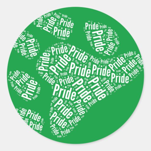 BEER PRIDE PAW PATTERN - WHITE.PNG RONDE STICKER (Voorkant)