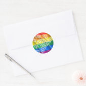 BEER PRIDE PAW PATTERN - WHITE.PNG RONDE STICKER (Envelop)
