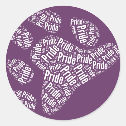 BEER PRIDE PAW PATTERN - WHITE.PNG RONDE STICKER (Voorkant)