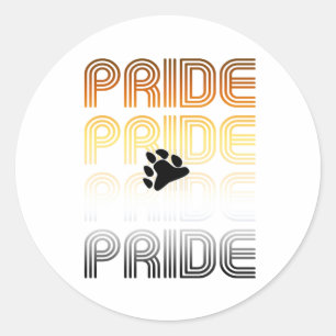 Beer Pride Paw Retro Patroon Design Letters Ronde Sticker