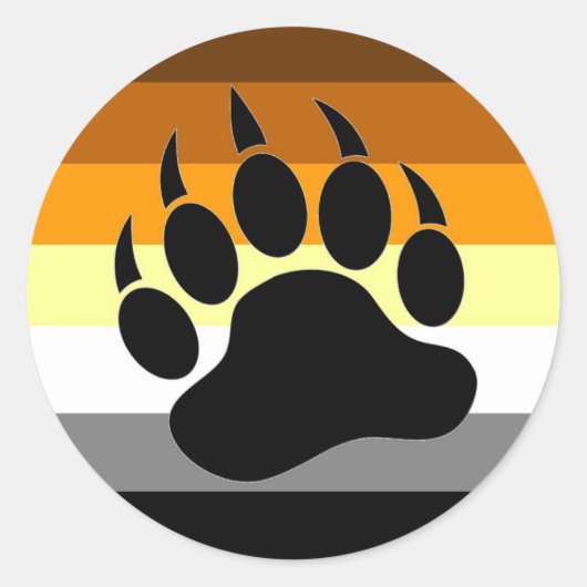 Beer Pride Paw Ronde Sticker (Voorkant)