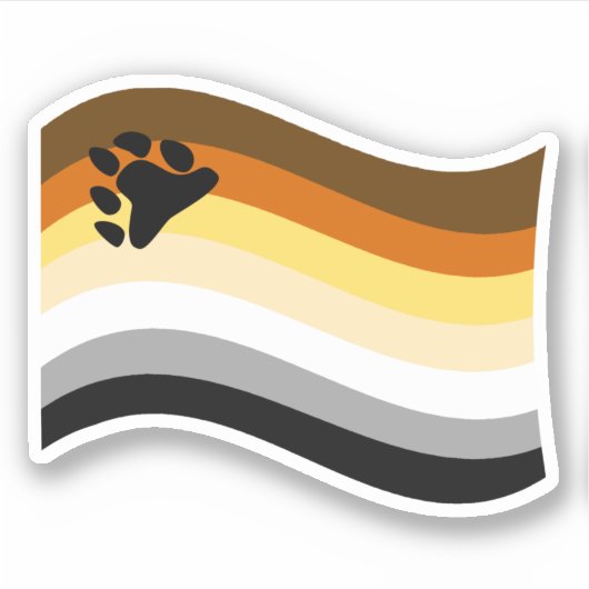 Beer Pride Poot Golvende Vlag Sticker (Voorkant)
