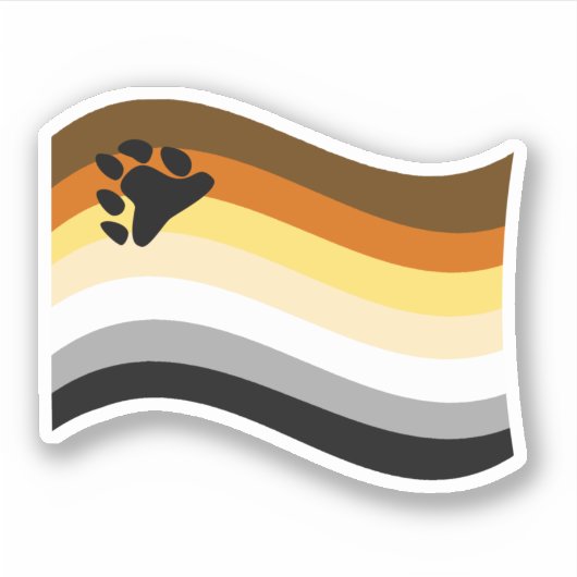 Beer Pride Poot Golvende Vlag Sticker (Voorkant)