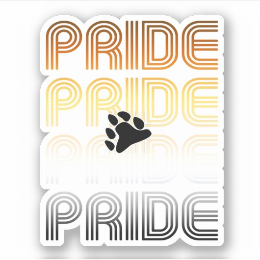 Beer Pride Poot Retro Patroon Ontwerp Letters Sticker (Voorkant)