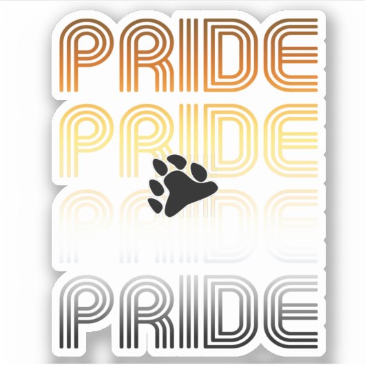 Beer Pride Poot Retro Patroon Ontwerp Letters Sticker (Voorkant)