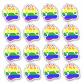 Beer pride regenboogvlag Beer Paw Sticker (Voorkant)