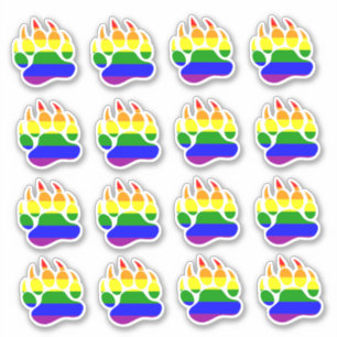 Beer Pride Regenboogvlag Beerpoot Sticker