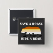 Beer Pride Save a Horse Ride A Beer Vierkante Button 5,1 Cm (Voorkant /achterkant)