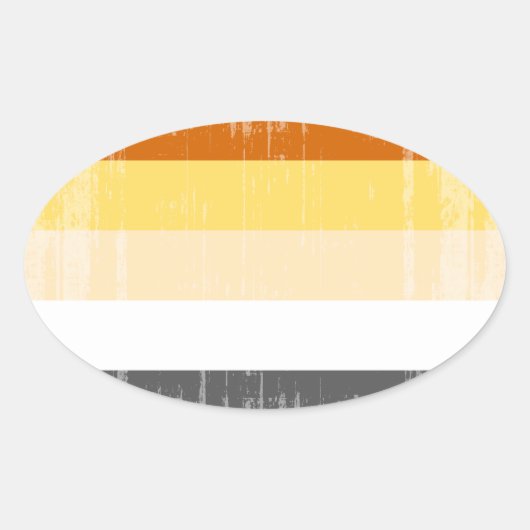 BEER PRIDE STRIPES VERDRIETIG DESIGN OVALE STICKER (Voorkant)