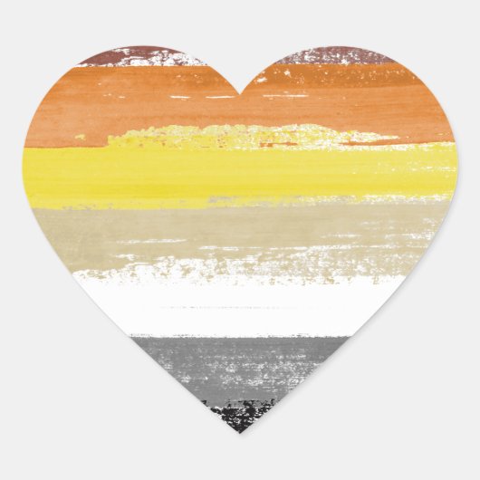 Beer Pride verfstrepen Hart Sticker (Voorkant)