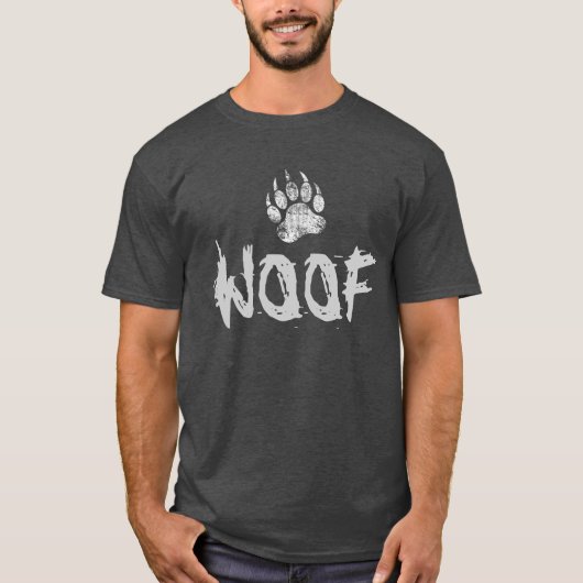 Beer Pride versleten Beer Paw WOOF T-shirt (Voorkant)