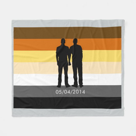 Beer Pride Vlag Aangepaste Koppel Trouwdag Fleece Deken (Voorkant (Horizontaal))