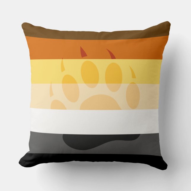 Beer Pride Vlag Met Cool Ingebedde Beerpoot Accent Kussen (Voorkant)