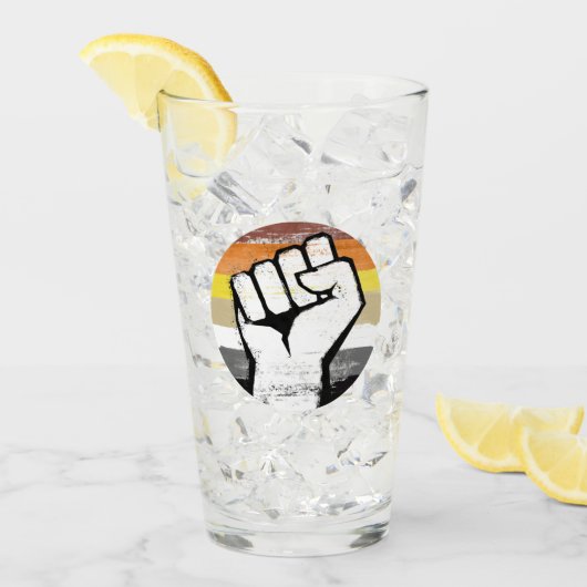 Beer Pride Vuist Cirkel Print Glas (Voorkant ijs)