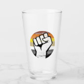 Beer Pride Vuist Cirkel Print Glas (Voorkant)