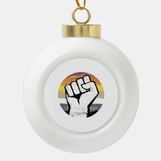 Beer Pride Vuist Cirkel Print Keramische Bal Ornament (Voorkant)