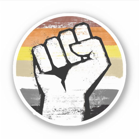 Beer Pride Vuist Cirkel Print Sticker (Voorkant)