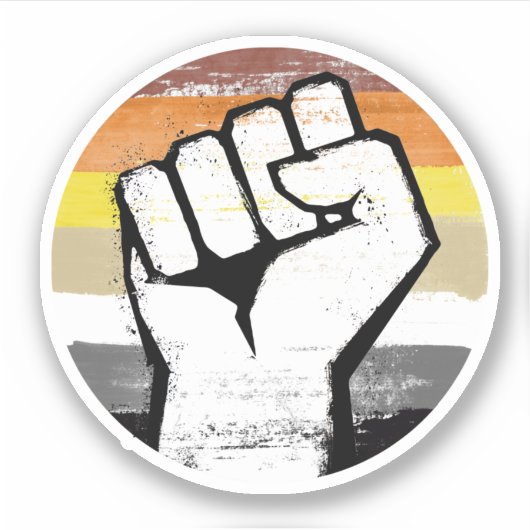 Beer Pride Vuist Cirkel Print Sticker (Voorkant)