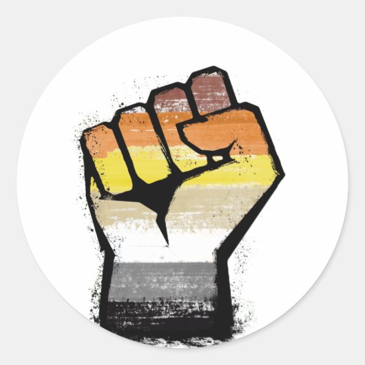 Beer Pride Vuist Ronde Sticker (Voorkant)