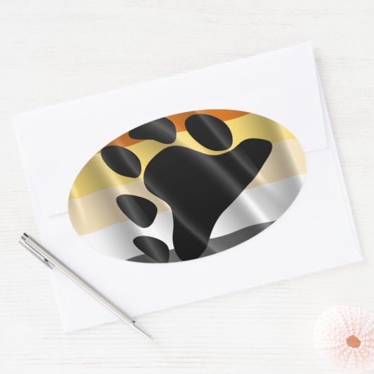 BEER PRIDE WAVY DESIGN OVALE STICKER (Envelop)