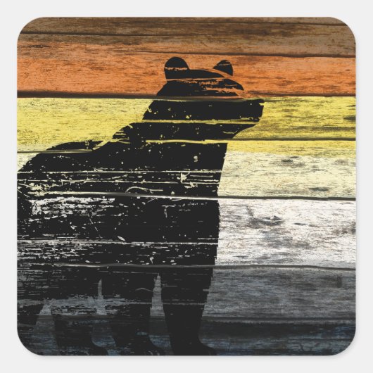 Beer Pride Wood Art Vierkante Sticker (Voorkant)