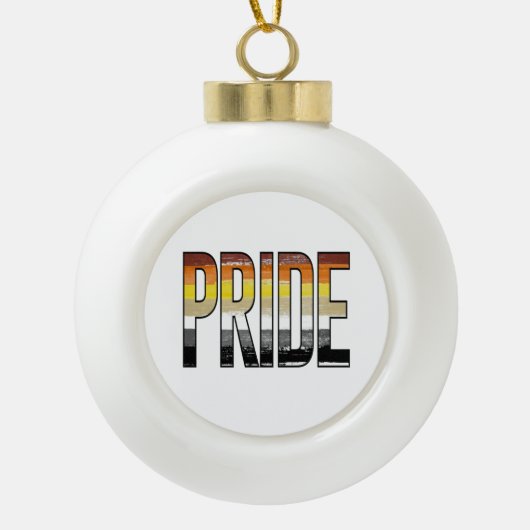 Beer Pride Woord Keramische Bal Ornament (Voorkant)