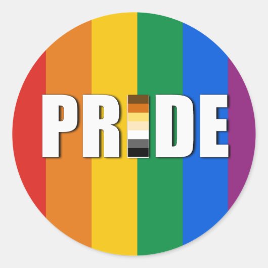 BEER PRIDE WORD FLAG RONDE STICKER (Voorkant)