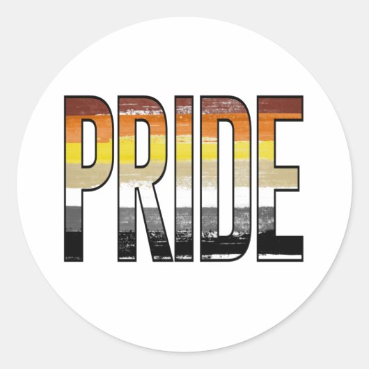 Beer Pride Word Ronde Sticker (Voorkant)