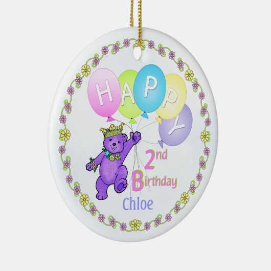 Beer Princess 2e verjaardag Keramisch Ornament (Rechts)