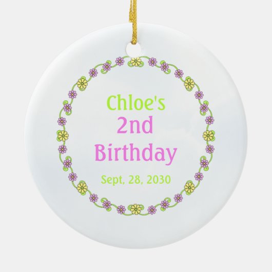 Beer Princess 2e verjaardag Keramisch Ornament (Achterkant)