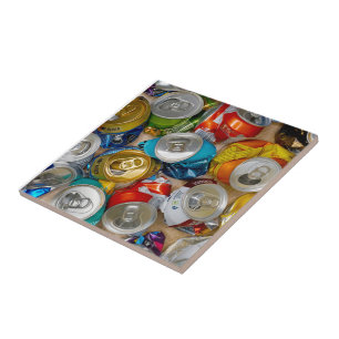 BEER print made out of aluminum cans   Tegeltje