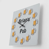 Beer Pub Wall Clock aan personaliseren Vierkante Klok (Hoek)