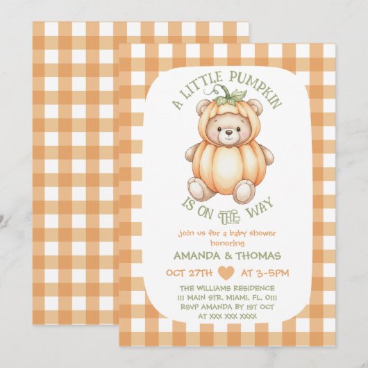 Beer Pumpkin Boho Baby shower Kaart (Voorkant / Achterkant)