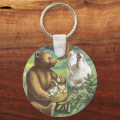 Beer Puts Hen's Eggs in Band  Pasen Sleutelhanger (Voorkant)