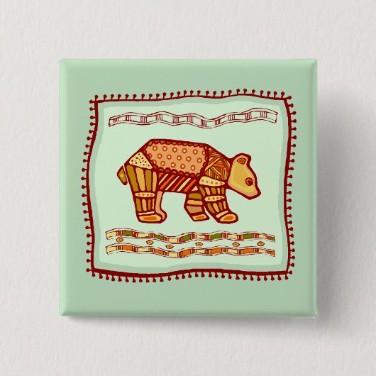 Beer Quilt Vierkante Button 5,1 Cm (Voorkant)