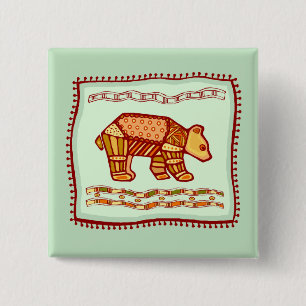 Beer Quilt Vierkante Button 5,1 Cm