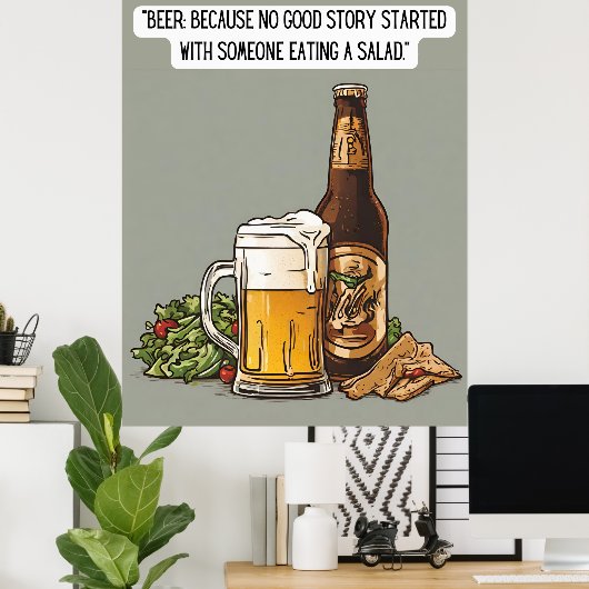 Beer Quote Poster (Thuiskantoor)