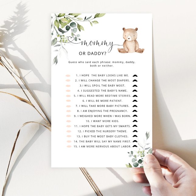 Beer raad wie het heeft gezegd mama- of papa-spel (Creator heeft geüpload)