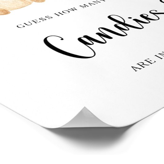 Beer raden hoeveel snoepjes poster (Hoek)