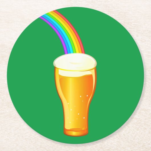 Beer Rainbow Ronde Kartonnen Onderzetter (Voorkant)