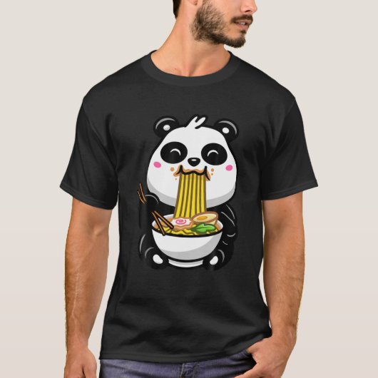 Beer Ramen Noodles Panda T-shirt (Voorkant)