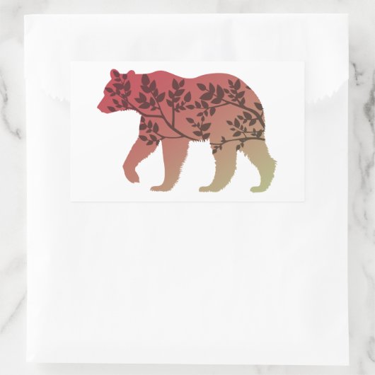 Beer Rechthoekige Sticker (Tas)