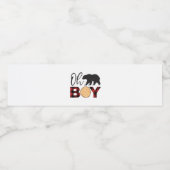 Beer Red Buffalo plaid baby shower Waterfles Etiket (Enkel label)