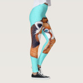 Beer Red Panda over turkooizen Leggings (Rechts)