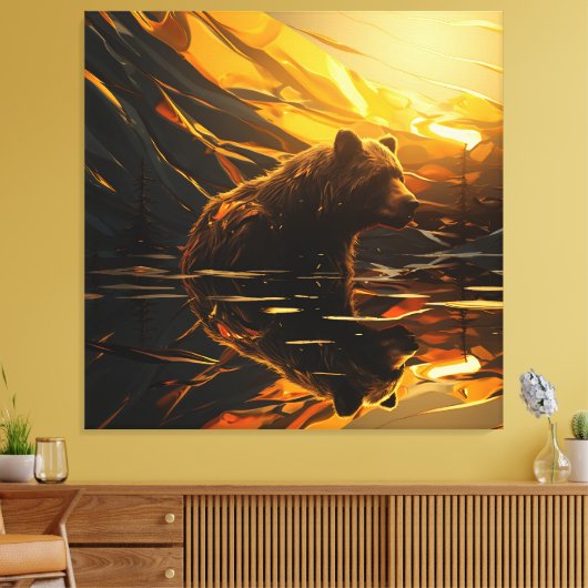 Beer reflectie canvas afdruk (Insitu (Woonkamer))