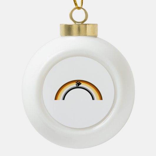 Beer Regenboog Keramische Bal Ornament (Voorkant)